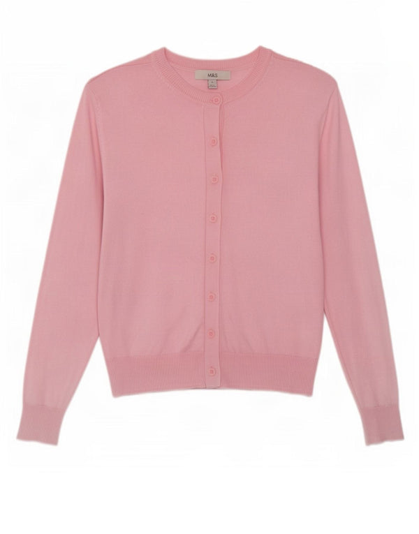 Marks & Spencer Damen Strickjacke Pullover UK 6 XS Rosa Viskose