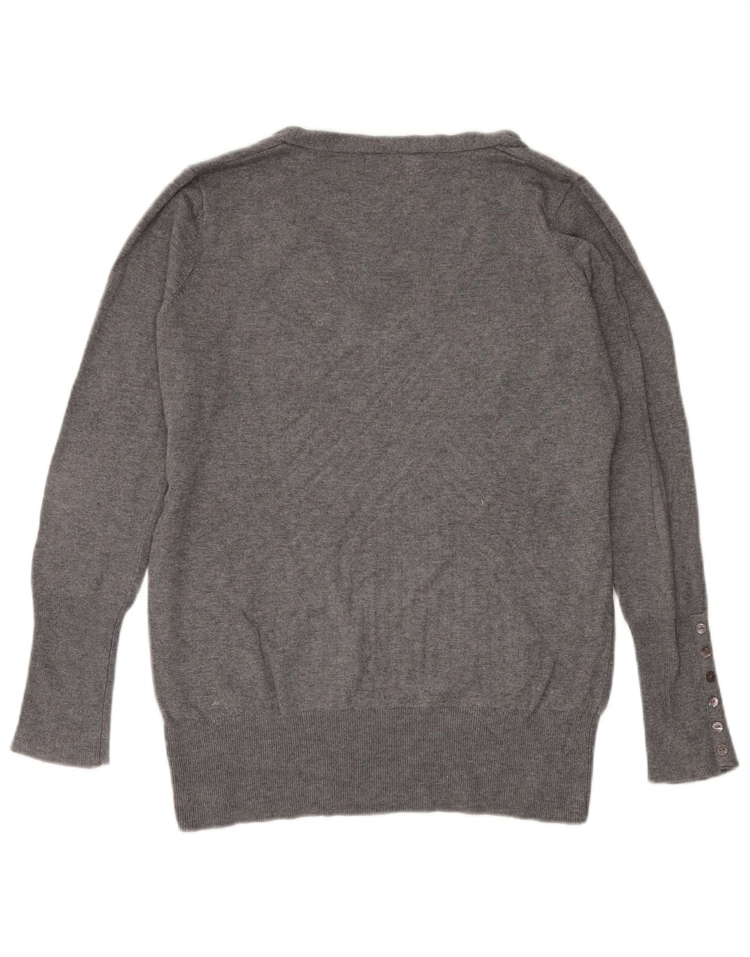 Zara Damen-Pullover mit V-Ausschnitt, Gr. 42, Größe L, grau, Viskose