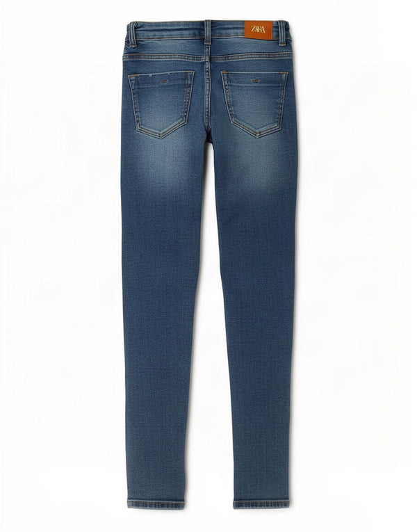 Zara Damen Crop Skinny Jeans EU 34 2XS W26 L24 Blaue Baumwolle