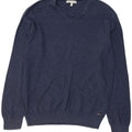 CALVIN KLEIN JEANS Herren-Pullover mit V-Ausschnitt, mittlere marineblaue Baumwolle