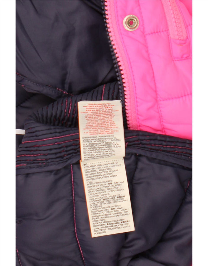 Superdry Wattierte Damenjacke mit Kapuze, UK 14, Größe L, Rosa, Polyester