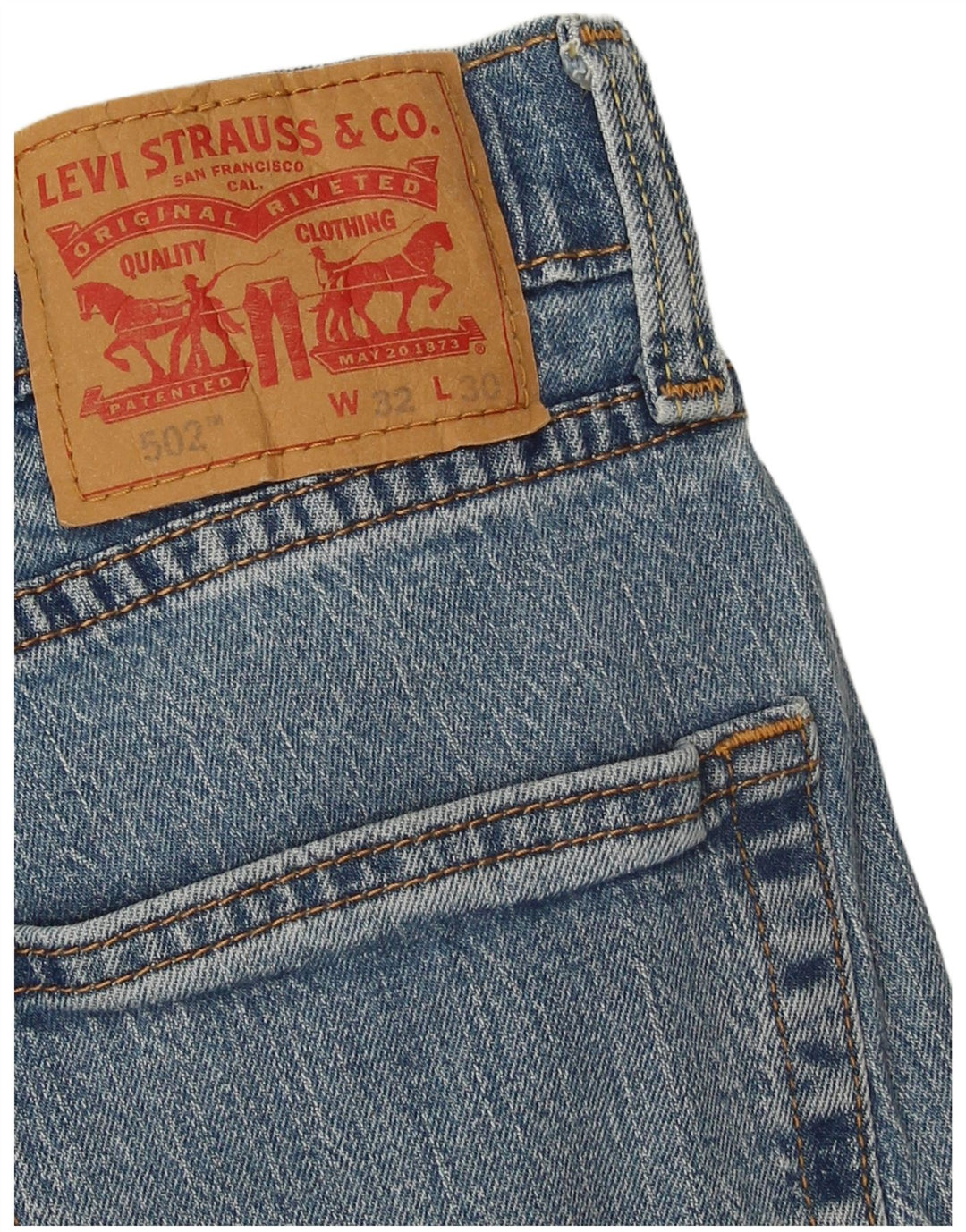 Levi's Herren 502 Tapered Jeans W32 L30 Blaue Baumwolle