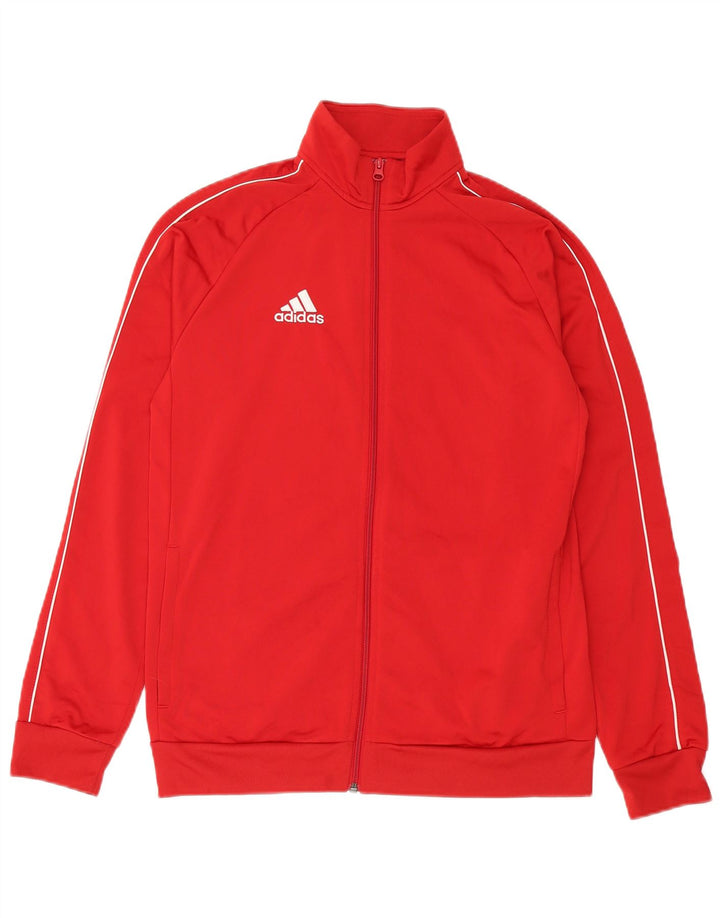 ADIDAS Boys Tracksuit Top Jacket 15-16 Years Red Polyester