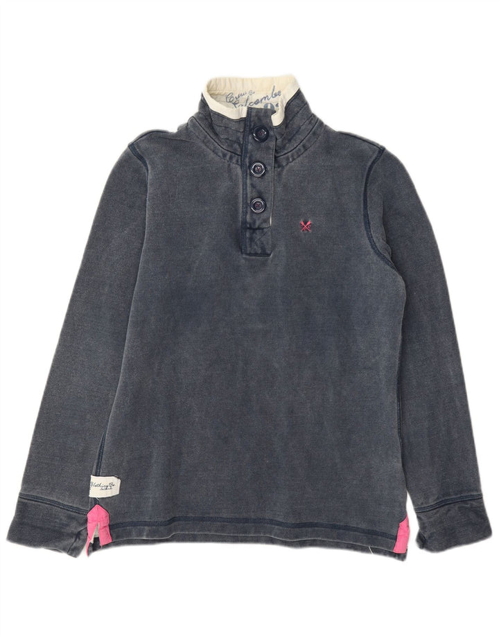 Crew Clothing Damen-Sweatshirt mit Knopfkragen, Gr. 8, Marineblau