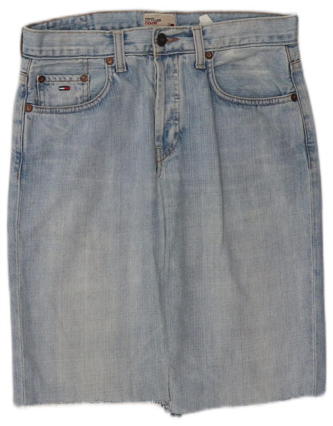 TOMMY HILFIGER Damen Jeansrock W28 Mittelblaue Baumwolle