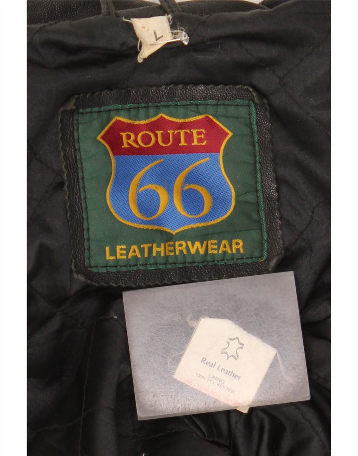 Route 66 Herren Lederjacke UK 40 Großes schwarzes Leder