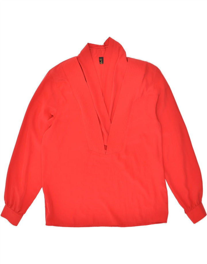 VINTAGE Womens Long Sleeve Blouse Top EU 44 XL Red Polyester | Vintage Vintage | Thrift | Second-Hand Vintage | Used Clothing | Messina Hembry 