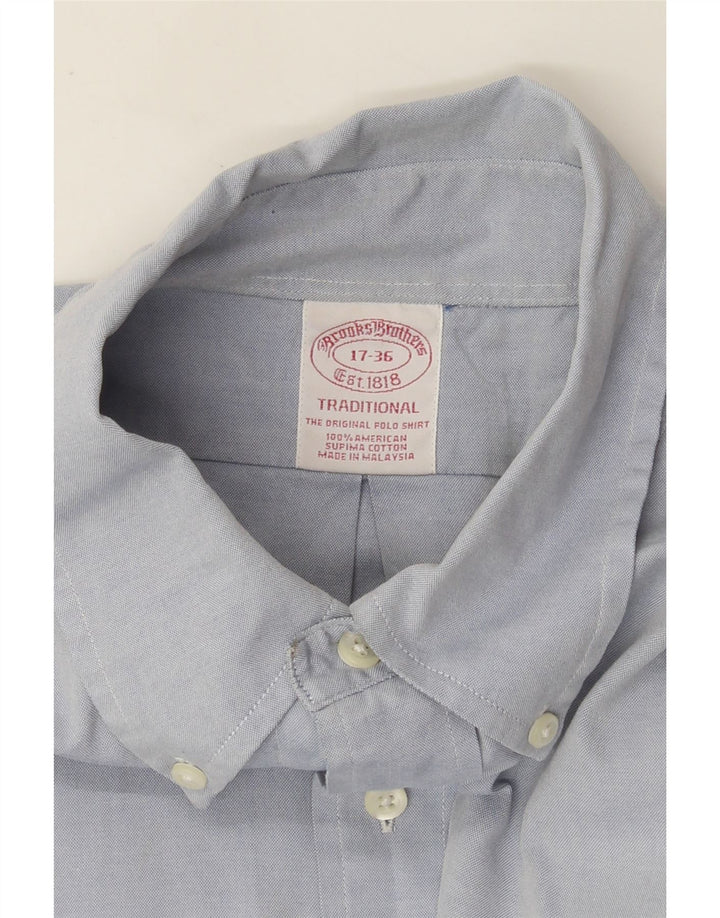 Brooks Brothers Herrenhemd Größe 17 XL Blaue Baumwolle