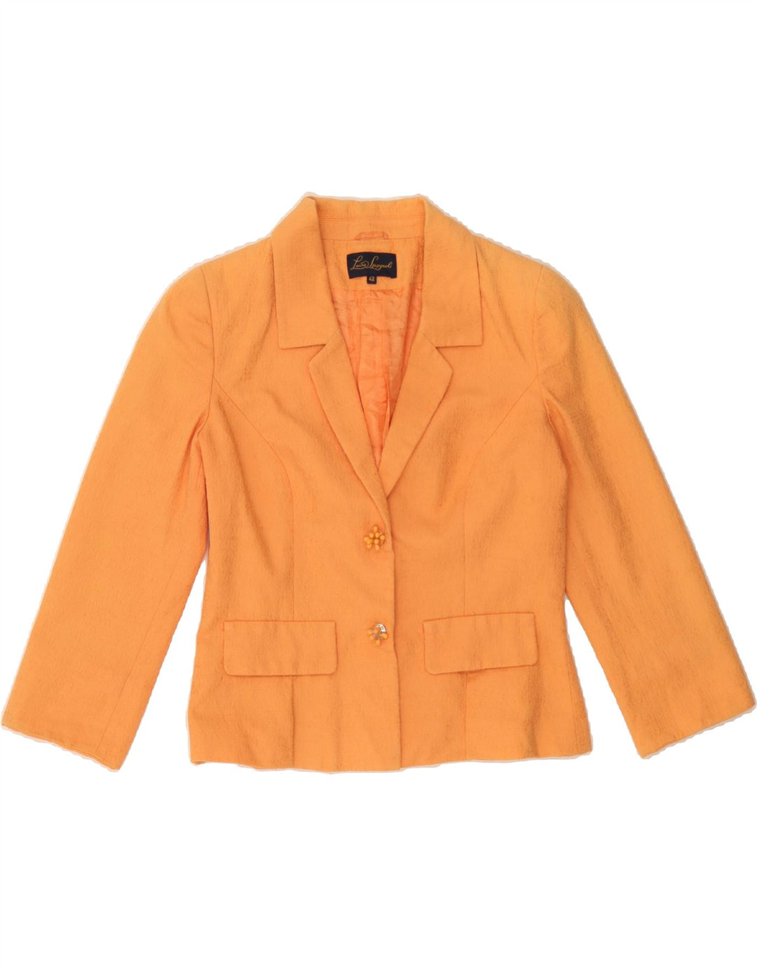 LUISA SPAGNOLI Womens 2 Button 2 Piece Suit IT 42 Medium W30 L26 Orange Vintage Luisa Spagnoli and Second-Hand Luisa Spagnoli from Messina Hembry 