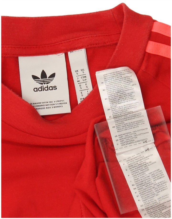 Adidas Herren Top Langarm Small Rot Baumwolle