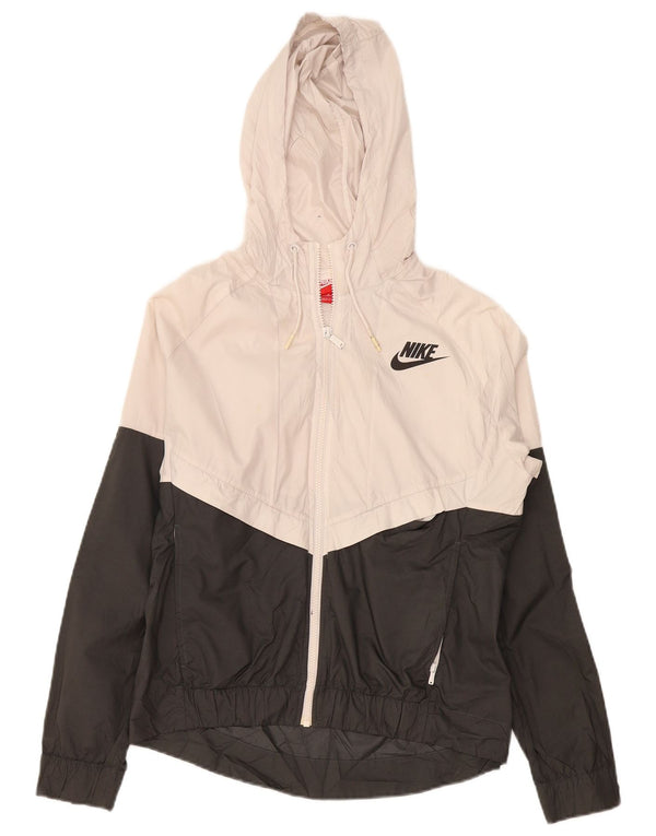 Nike Damen-Trainingsanzug mit Kapuze, Top-Jacke, UK 14, Mittel, gebrochenes Weiß, Farbblock