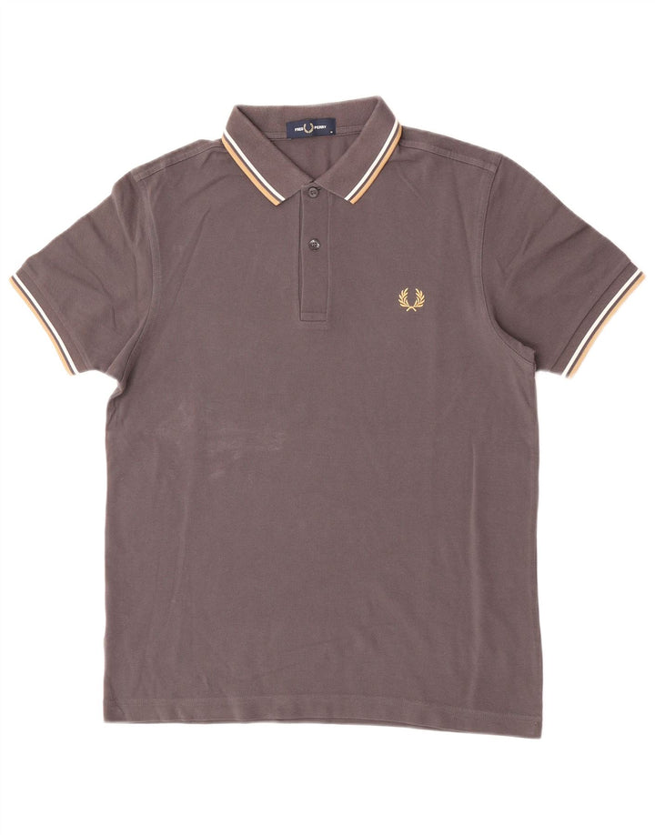 Fred Perry Herren-Poloshirt aus mittelgrauer Baumwolle
