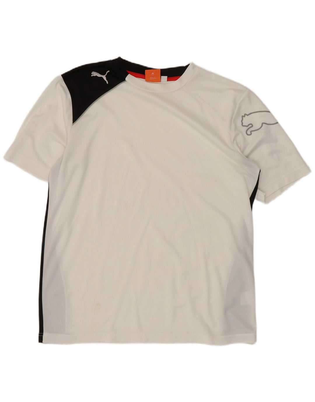 Puma Herren-T-Shirt mit Grafik, Größe S, Weiß, Farbblock