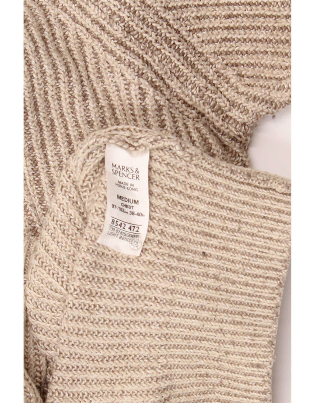 Marks & Spencer Herren Blauer Harbor-Pullover mit Reißverschluss am Hals Mittelbeige