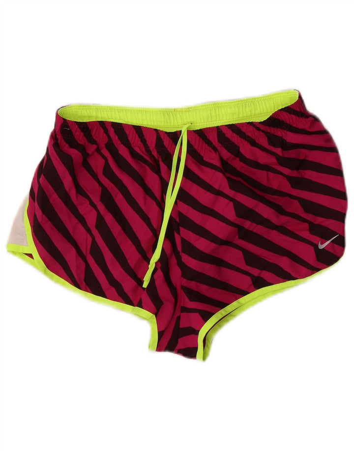 Nike Damen Dri Fit Sport Shorts UK 14 Mittelrosa gestreift Polyester