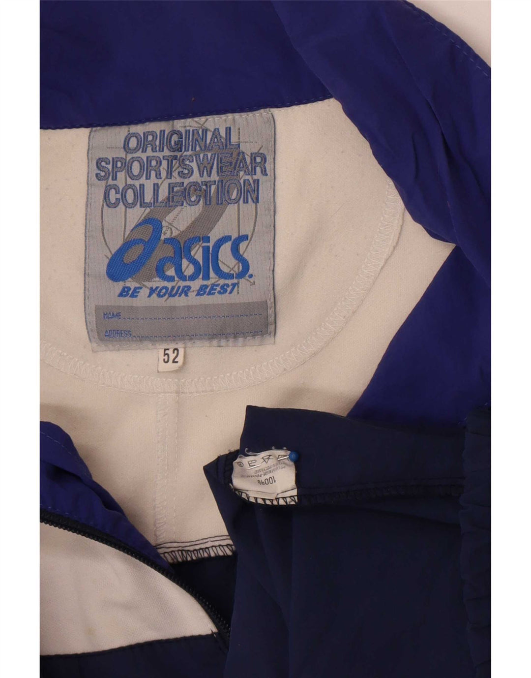 Asics Herren-Trainingsanzug mit Grafik, IT 52, groß, Marineblau, Farbblock