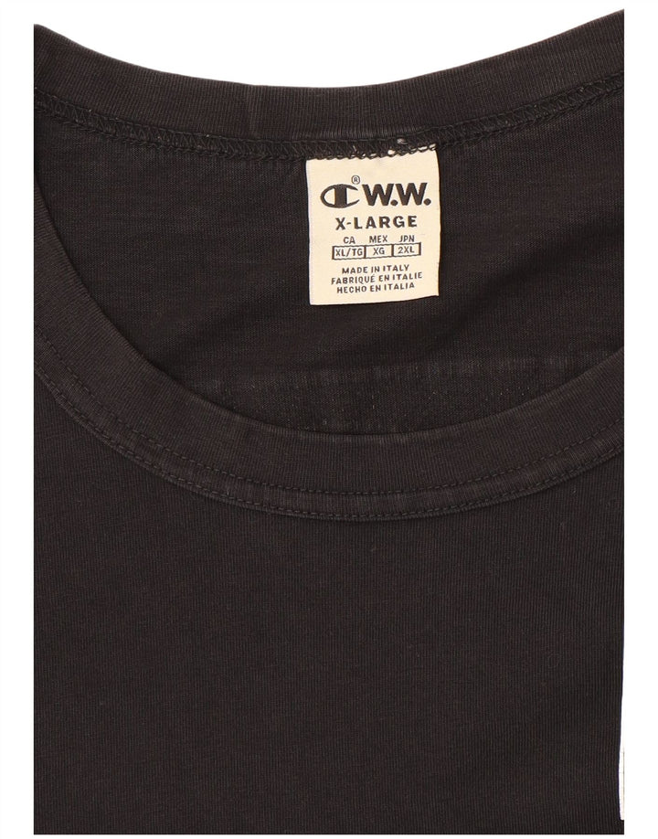 Champion Herren Grafik T-Shirt Top XL Schwarz
