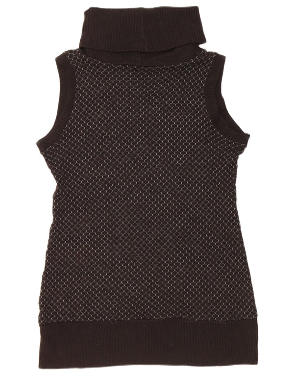 PIAZZA ITALIA Damen Rollkragen-Tanktop UK 16 Large Schwarz Geometrisch