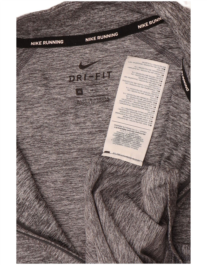 Nike Herren Dri Fit Pullover-Trainingsanzugoberteil mit Reißverschluss, mittelgraues Polyester