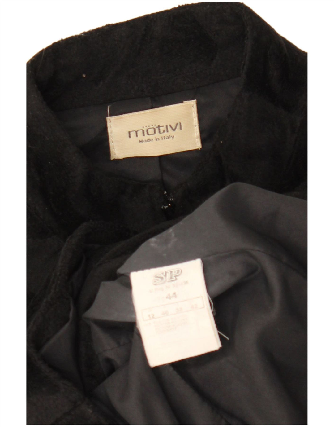 MOTIVI Damen Crop Fleece Jacke IT 44 Mittelschwarzes Polyester mit Animal-Print