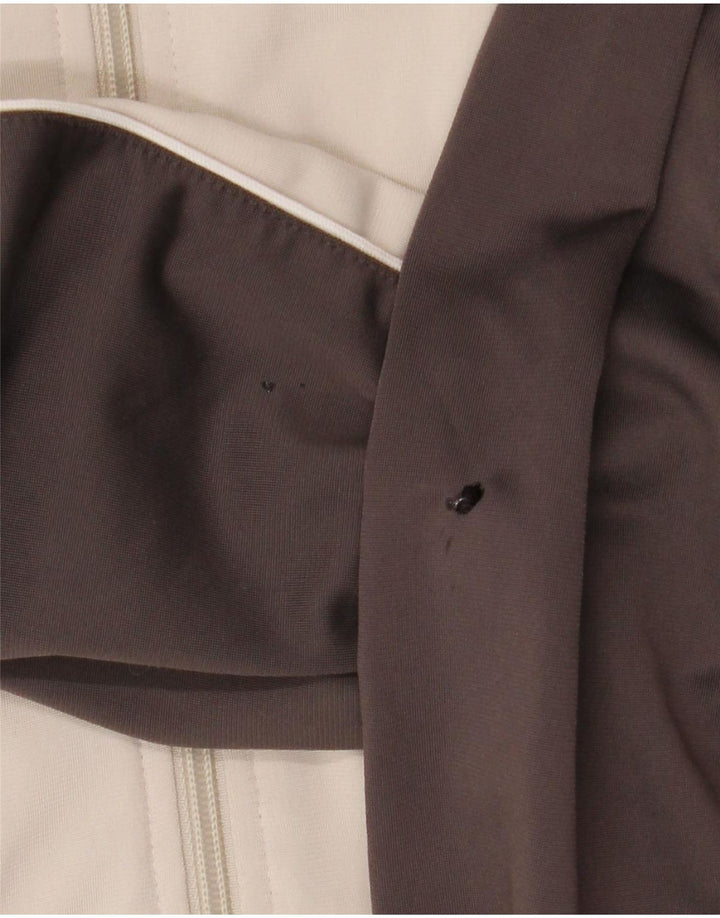 Kappa Herren-Trainingsanzug, Oberteil, Jacke, Größe S, gebrochenes Weiß, Farbblock-Polyester