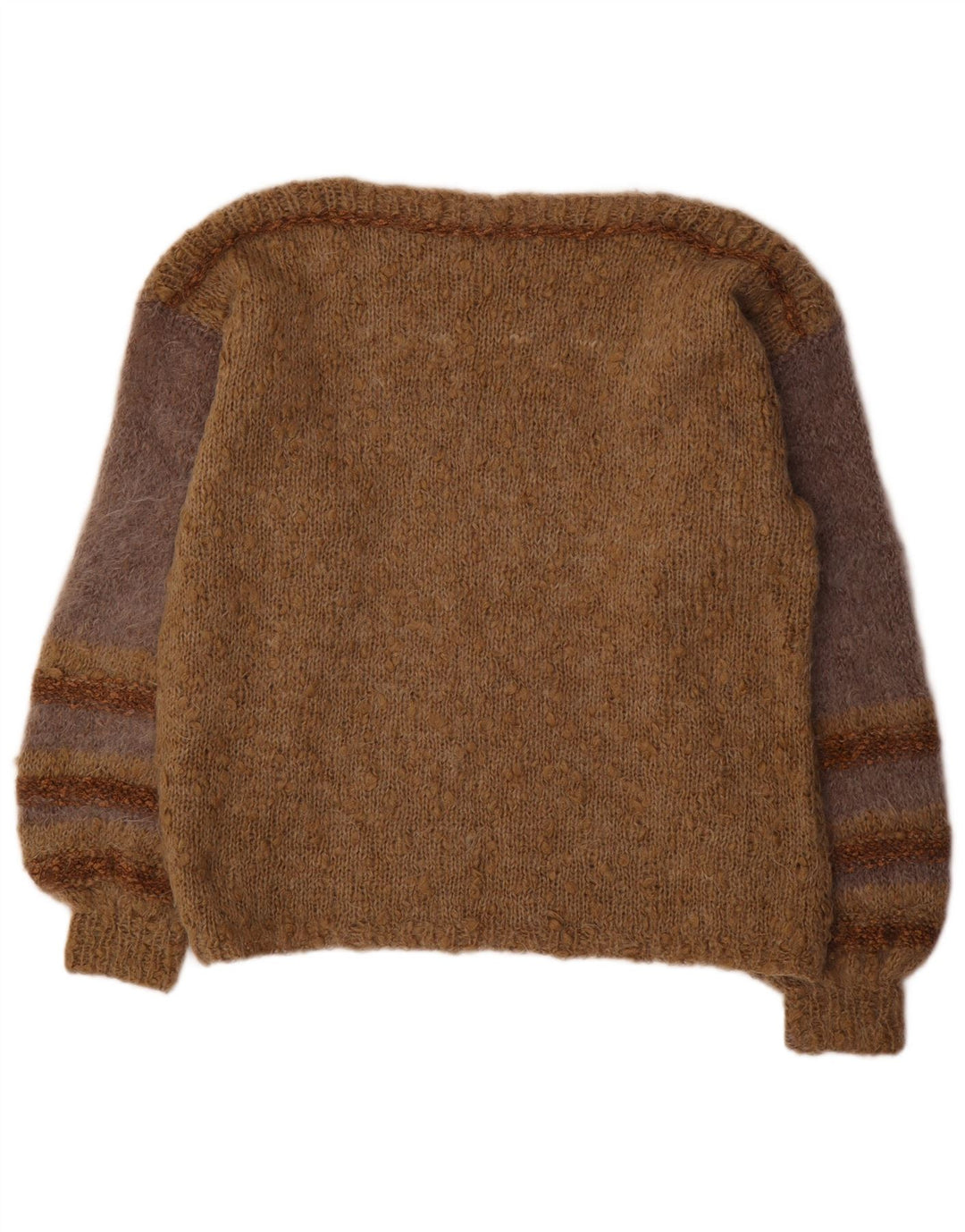 VINTAGE Damen Pullover mit U-Boot-Ausschnitt UK 18 XL Braun gestreift