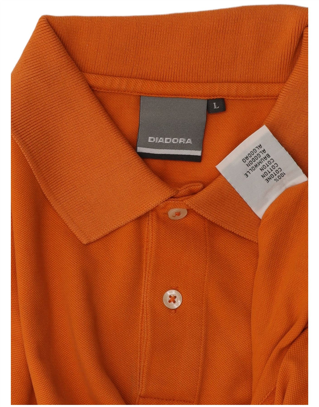 Diadora Herren-Poloshirt, große orangefarbene Baumwolle