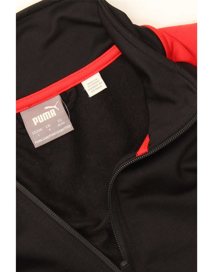 Puma Herren-Trainingsanzug-Top-Jacke, groß, Schwarz, Farbblock