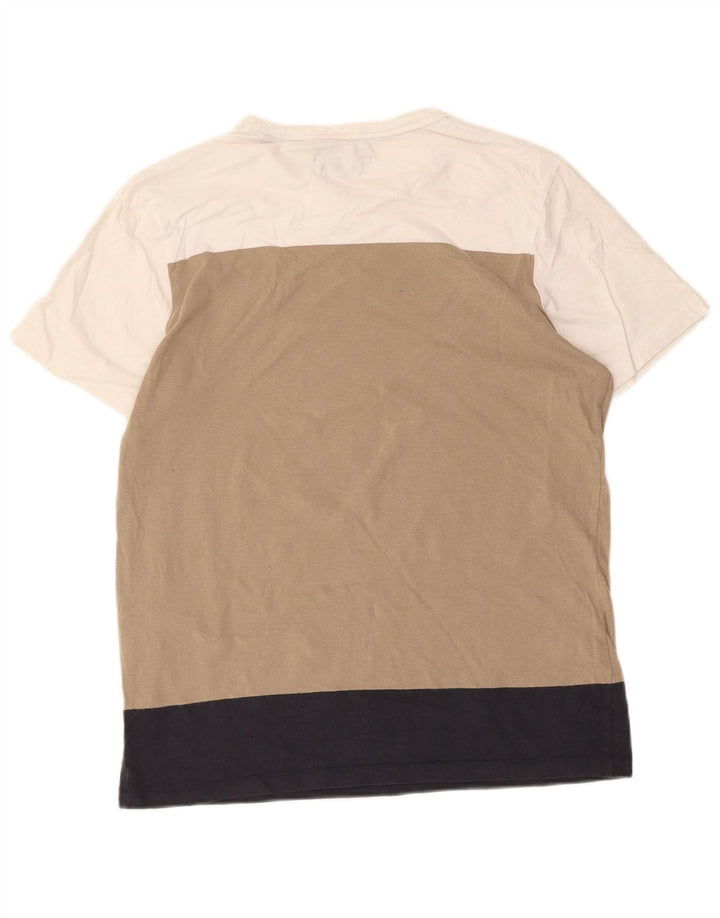 Jack & Jones Herren-T-Shirt-Oberteil aus mittelbeiger Colourblock-Baumwolle