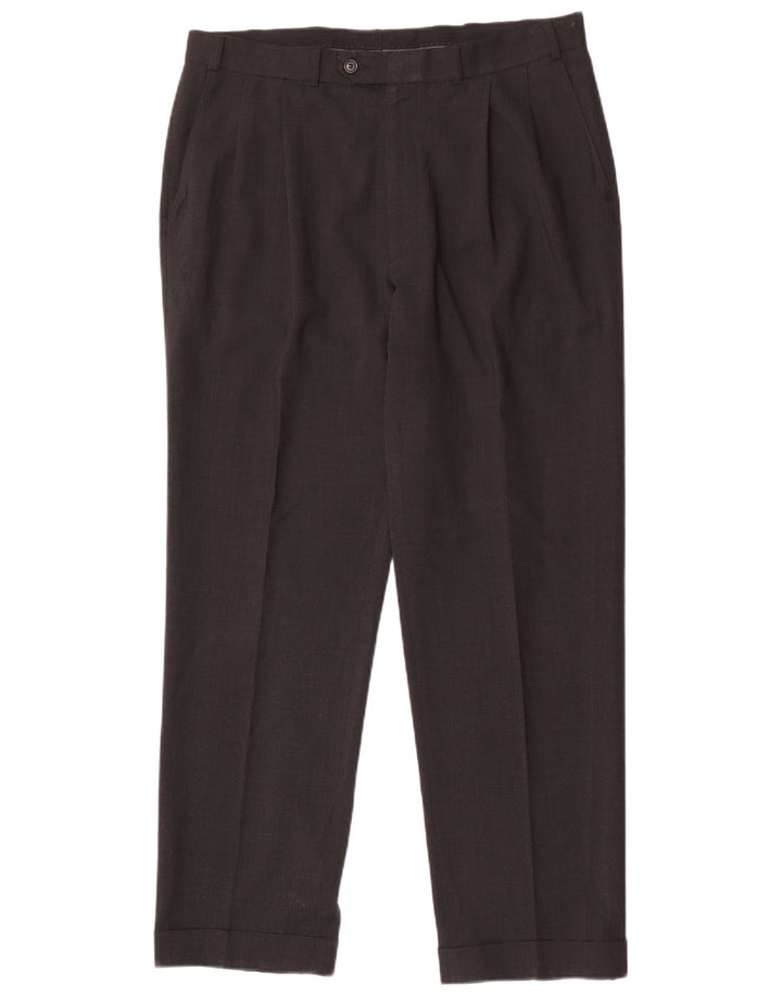 Marks & Spencer Herren-Anzughose mit Pegged-Anzug, W36, L31, graues Polyester