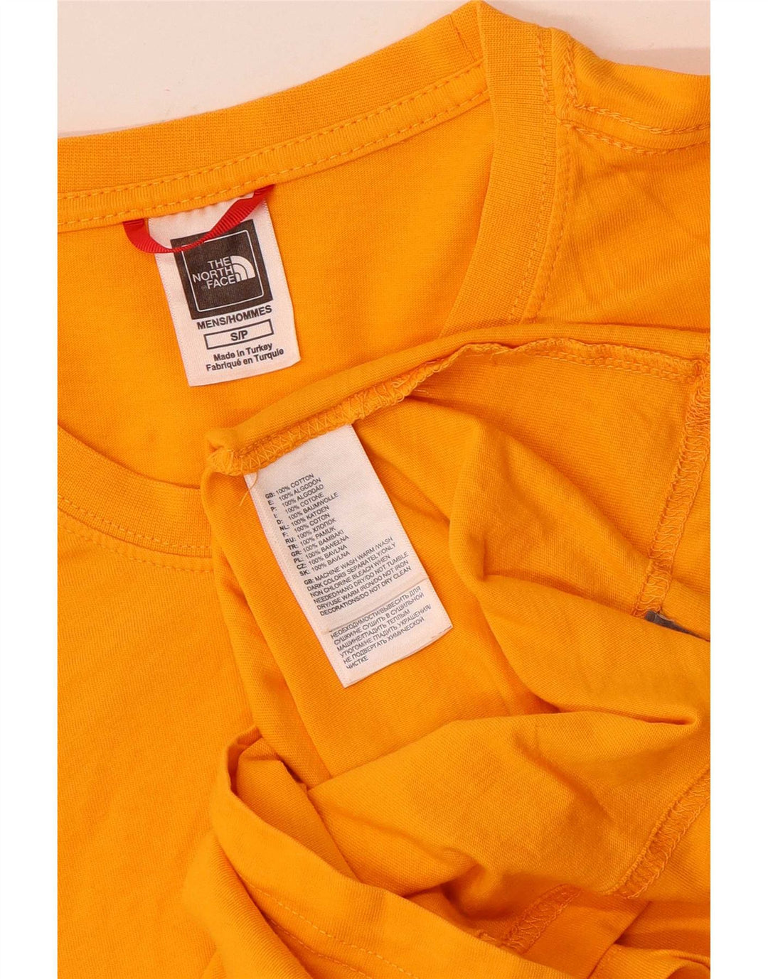 The North Face Herren-T-Shirt mit Grafik, Größe S, Orange, Baumwolle