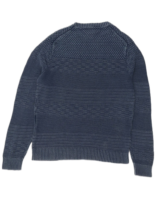 Tommy Hilfiger Herren-Pullover mit Rundhalsausschnitt, 2XL, blaues geometrisches Leinen