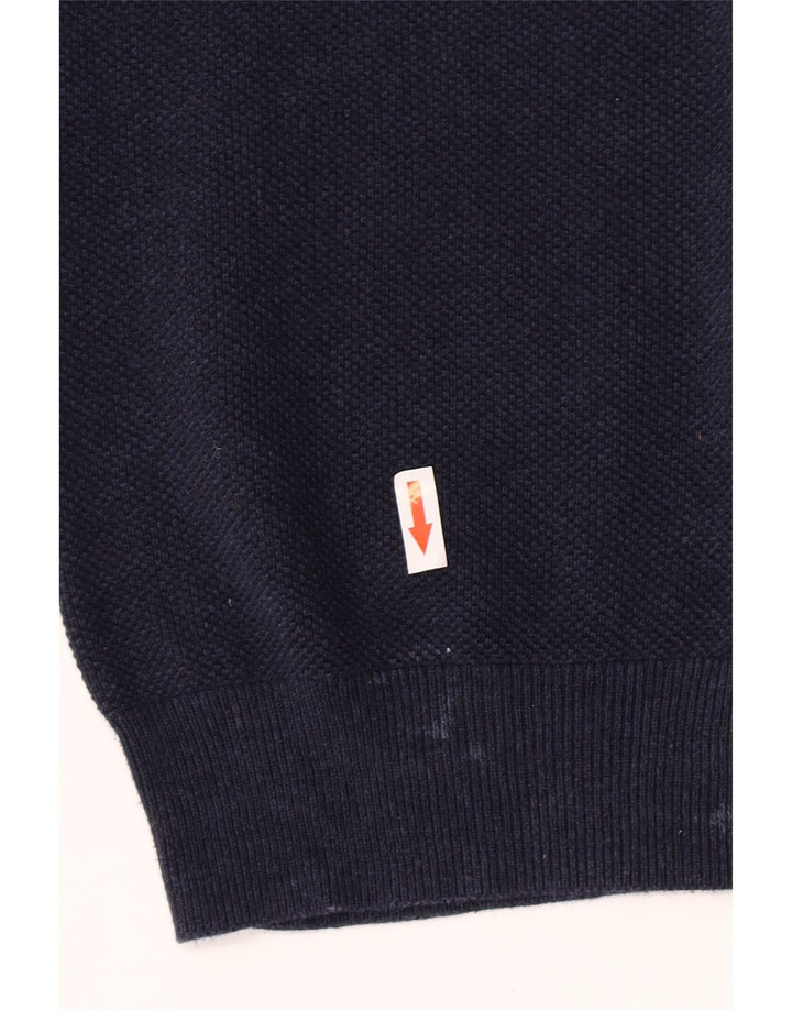 John Lewis Herren-Pullover mit Reißverschluss am Hals, große marineblaue Baumwolle