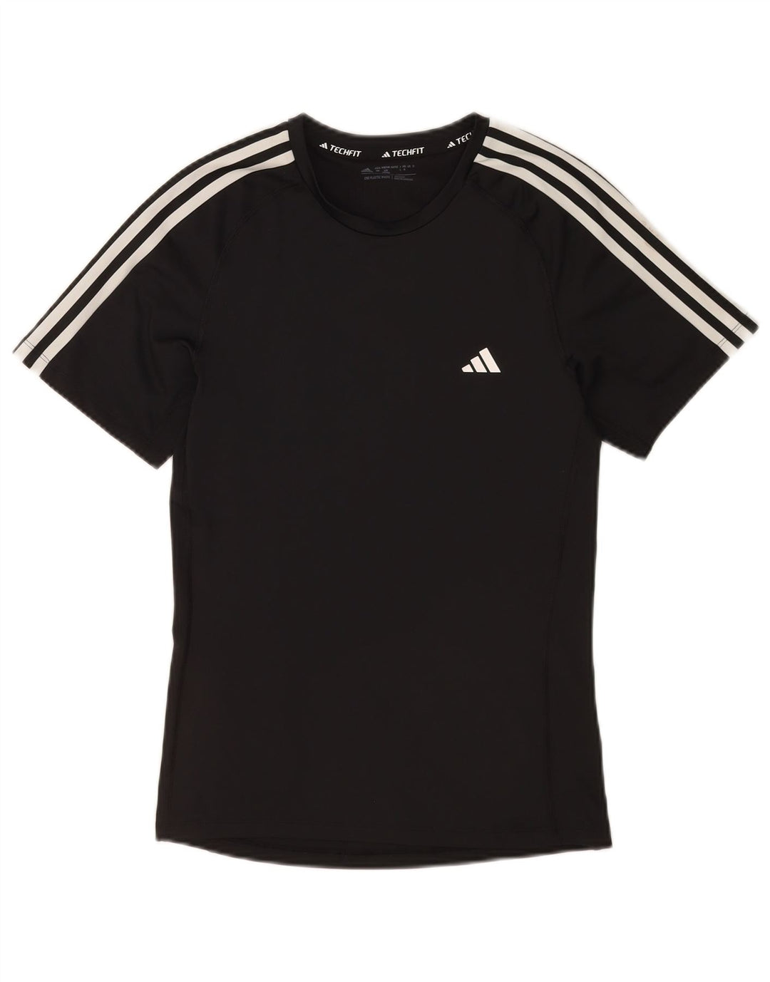 Adidas Herren Tech Fit T-Shirt Top Medium Schwarz Polyester