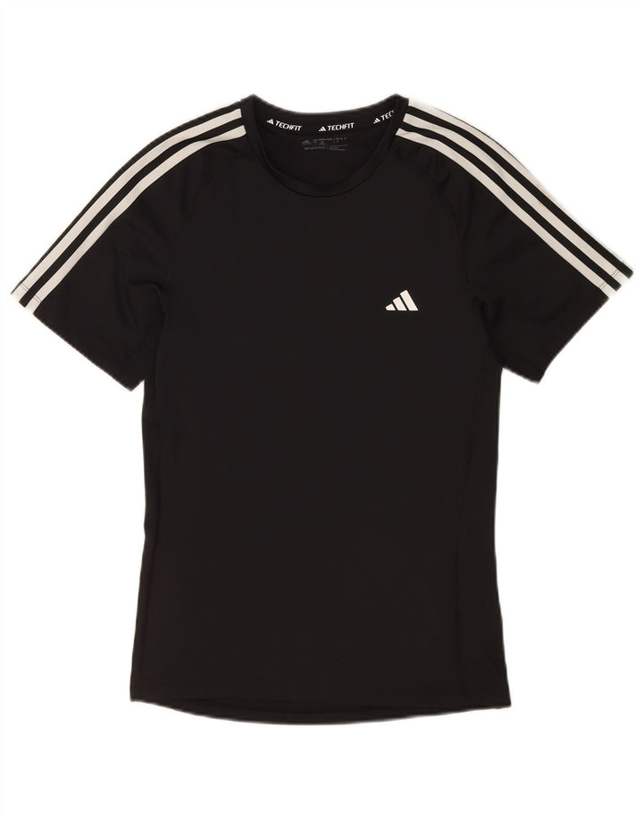 Adidas Herren Tech Fit T-Shirt Top Medium Schwarz Polyester