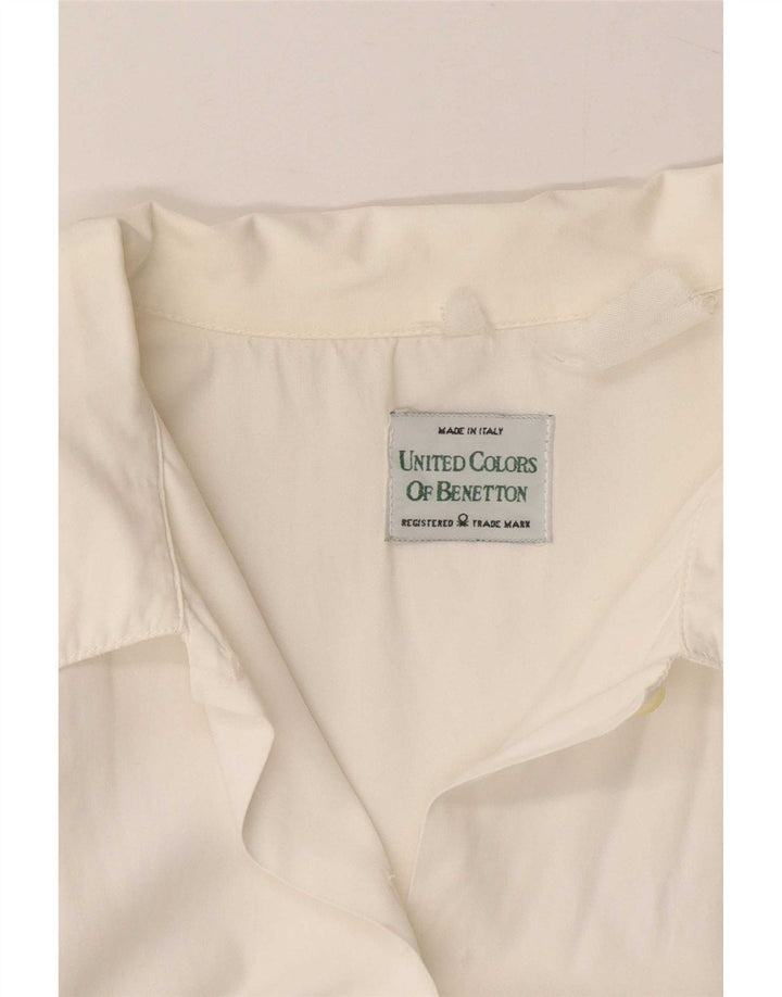 Benetton Damenhemd UK 14 Medium White Floral