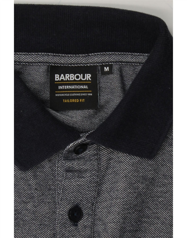 BARBOUR Mens Tailored Fit Polo Shirt Medium Navy Blue Vintage Barbour and Second-Hand Barbour from Messina Hembry 