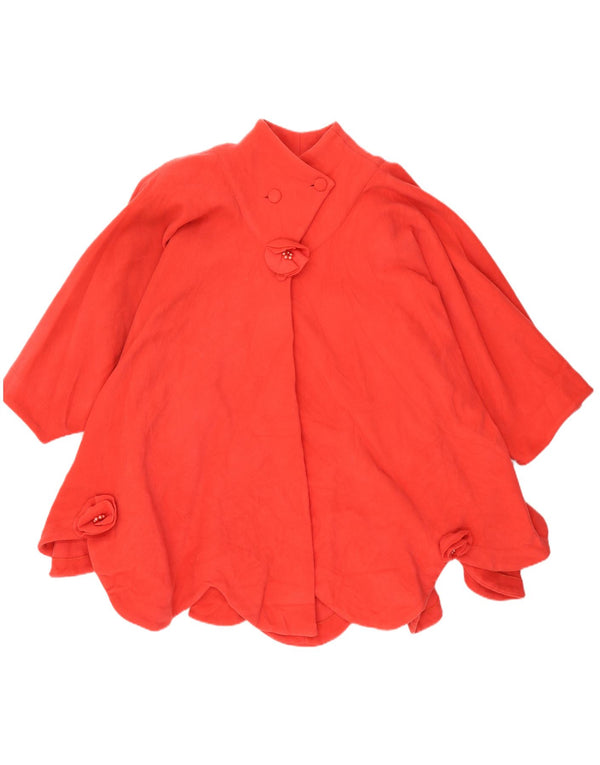 Vintage Damen Poncho Mantel UK 20 2XL Rot