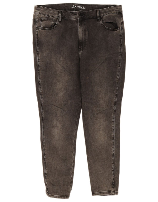 Marks & Spencer Womens Short Skinny Jeans UK 16 Large W36 L24 Graue Baumwolle