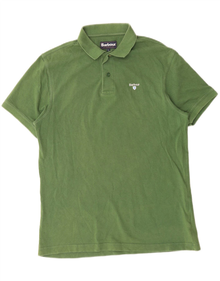 Barbour Herren-Poloshirt, große grüne Baumwolle