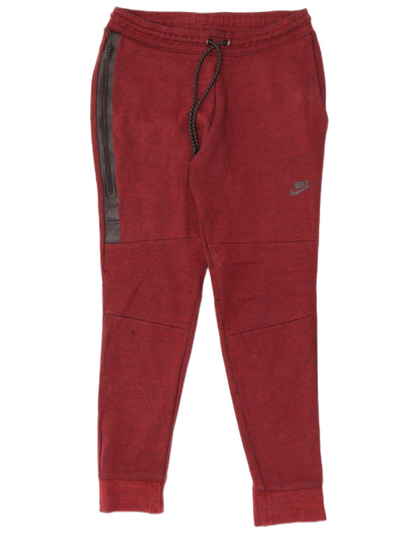 Nike Herren-Trainingshose, Jogginghose, mittelgroß, Burgunderrot, Colourblock-Baumwolle