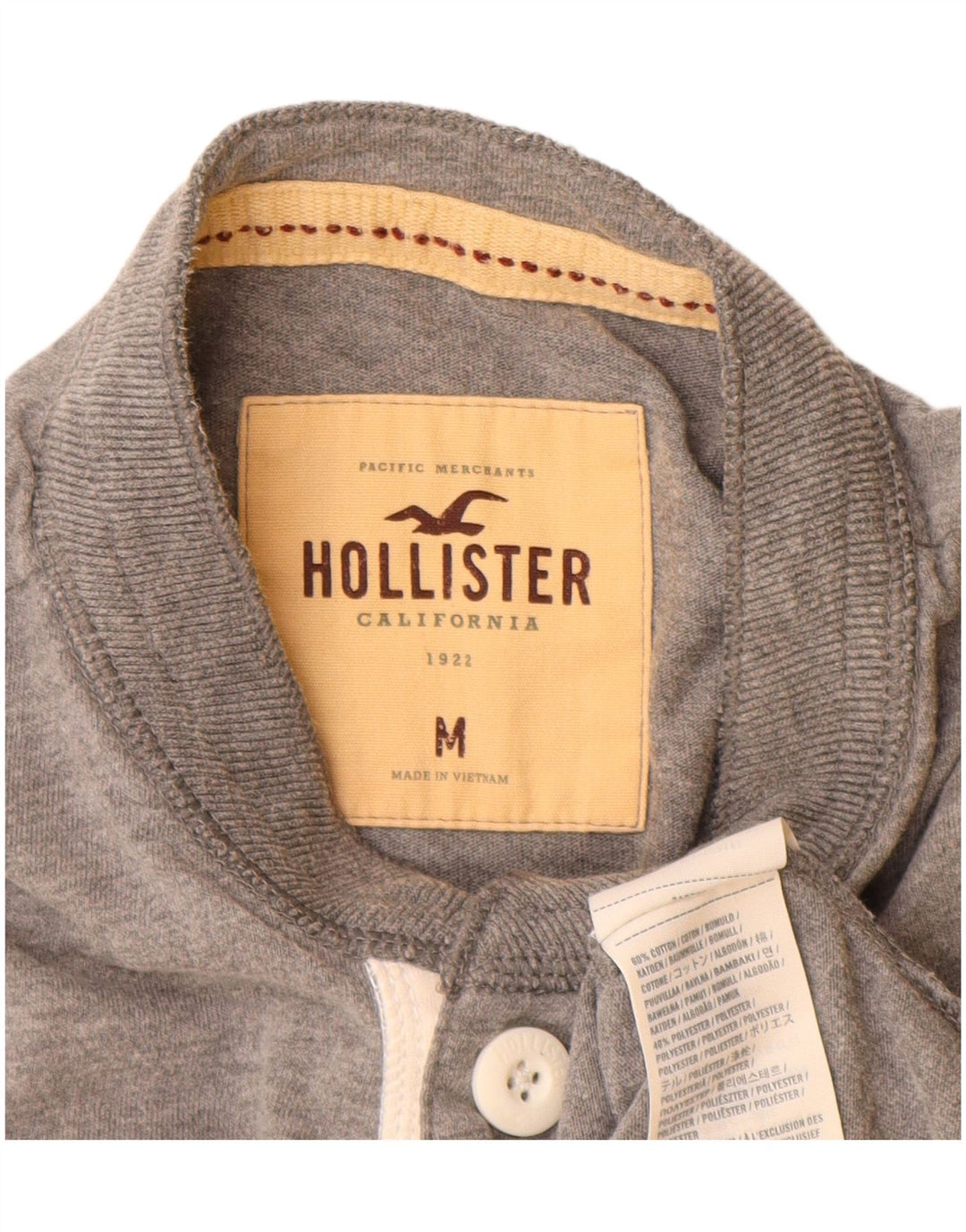 Hollister Herren-T-Shirt-Oberteil aus mittelgrauer Baumwolle