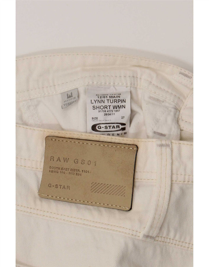 G-Star Damen Jeansshorts W27 Small Weiße Baumwolle