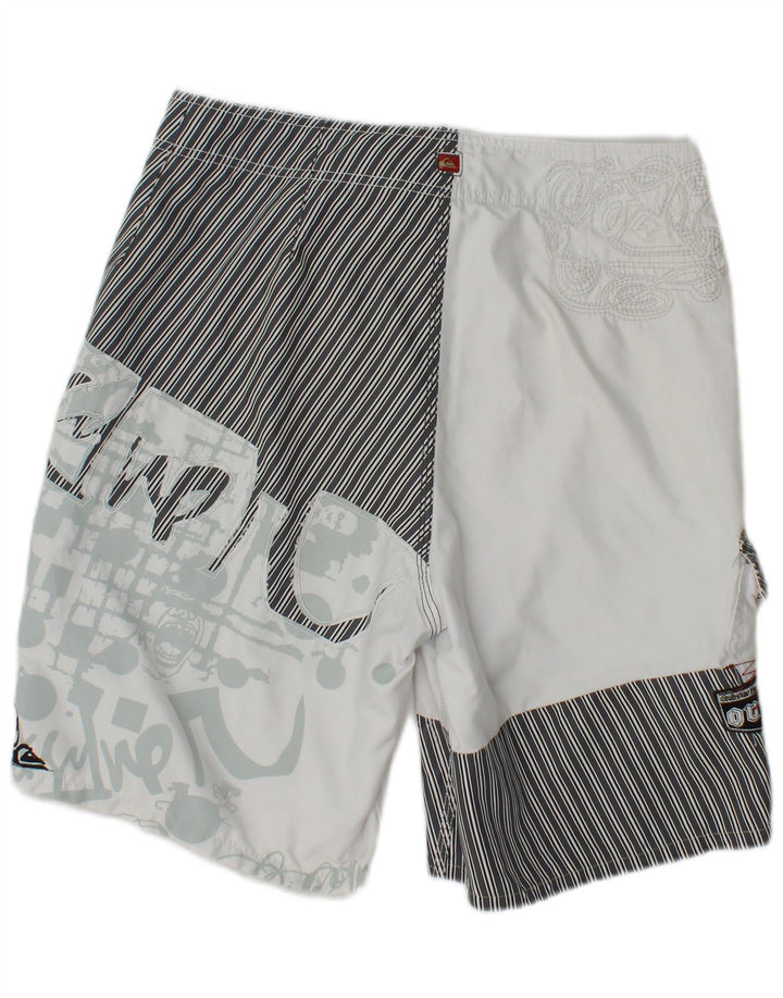 Quiksilver Herren-Badeshorts mit Grafik, mittelweiß, gestreift, Polyester