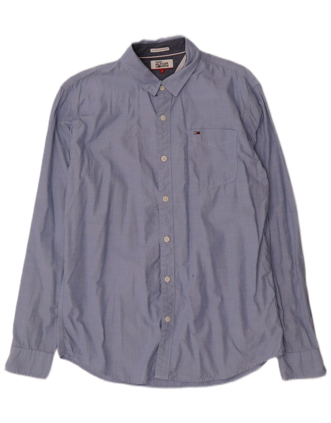 TOMMY HILFIGER Herrenhemd Große blaue Baumwolle