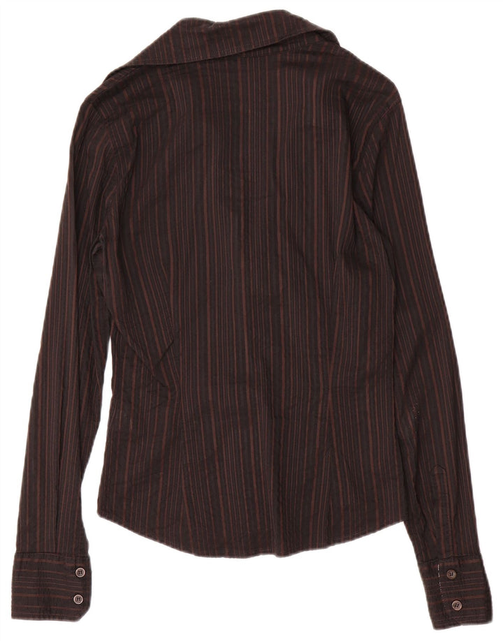 Guess By Marciano Damen Hemd IT 42 Mittelbraun gestreift