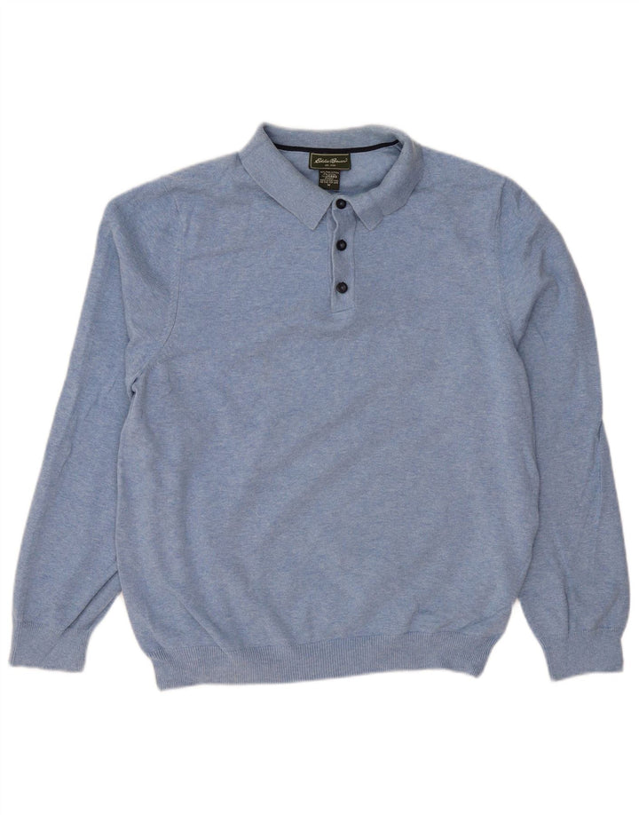 EDDIE BAUER Herren Rollkragenpullover aus mittelblauer Baumwolle