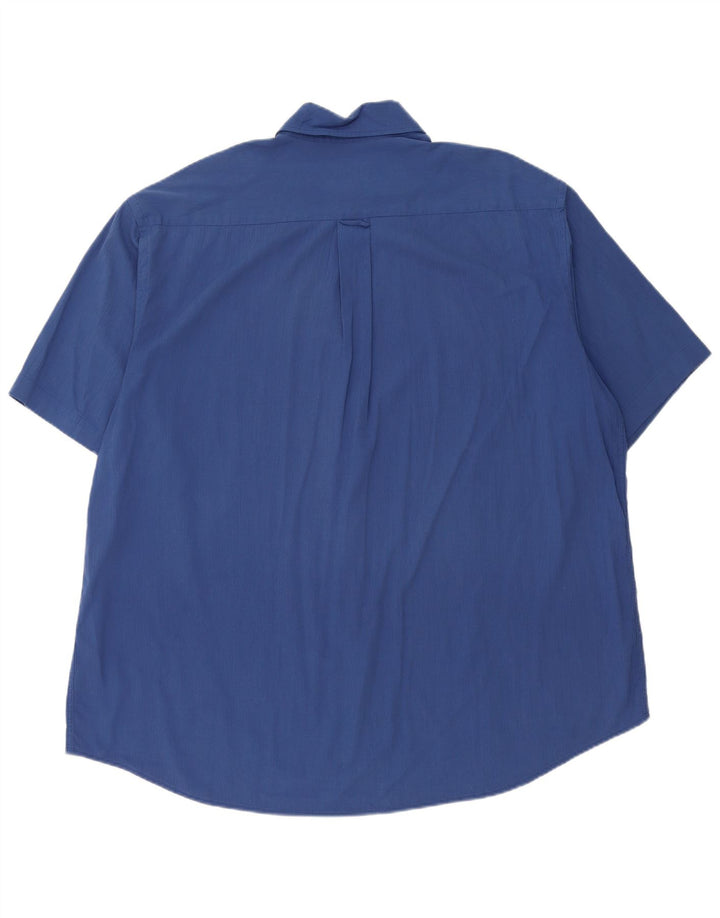 Hugo Boss Herren Kurzarmhemd 2XL Blau gestreift Modal
