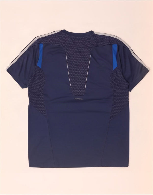 Adidas Herren Climacool T-Shirt Top Large Marineblau Colourblock Polyester