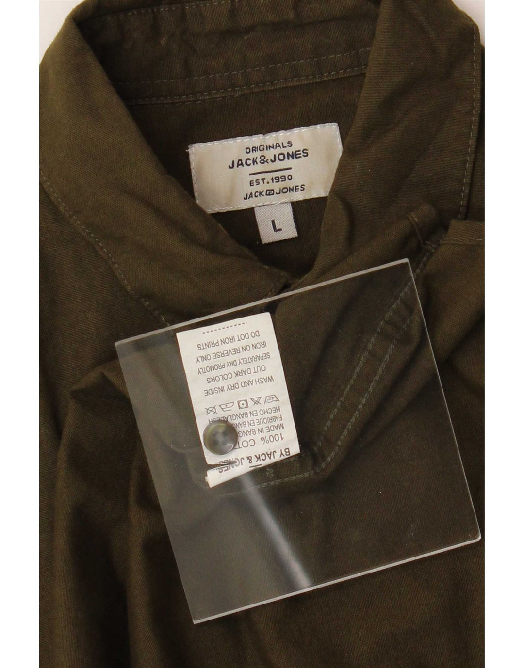 Jack & Jones Herren-Hemd, groß, Khaki, Baumwolle